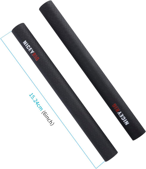 NICEYRIG 6 Inch 15mm Rod Carbon Fiber Standard for 15mm Lens Support, Matte Box, Cage Rig - 562