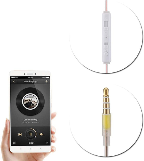 Yoidesu Universal 3.5mm Jack Acoustic Hollow Air Tube Earbuds with Microphone, Anti-Radiation Wired Earpiece (Clear)