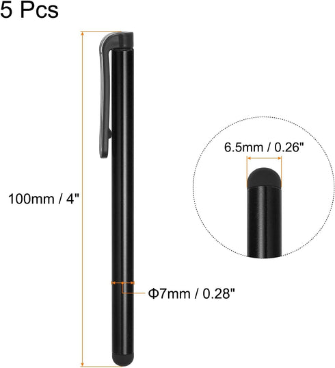 MECCANIXITY 5pcs Stylus Pens for Touch Screens Universal Capacitive Stylus Pencil Sensitivity for Phone Tablet All Capacitive Touch Screen Device, Black
