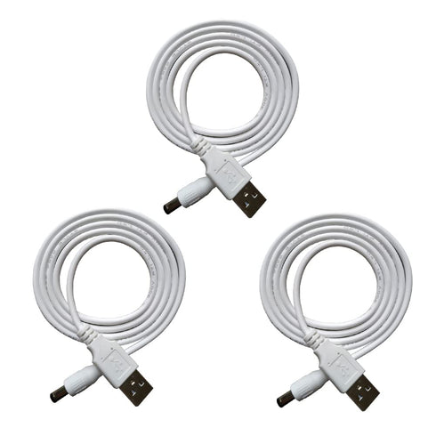 3pcs Extension Cable USB to DC Cable, 5V USB 2.0 Male to DC 5V Male, 100cm (3.3ft)