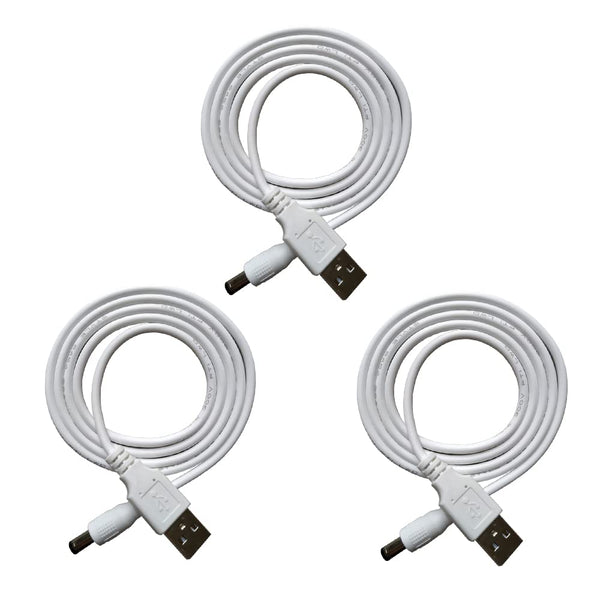 3pcs Extension Cable USB to DC Cable, 5V USB 2.0 Male to DC 5V Male, 100cm (3.3ft)