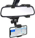 VAGURFO Rear View Mirror Phone Holder Mount, Universal Smartphone Cradle with 270° Swivel and Adjustable Clips - Black