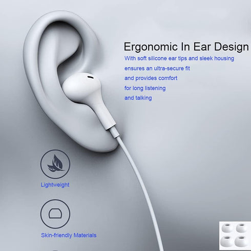 Wired Earbuds in-Ear Headphones with Microphone for Samsung Galaxy A03s A12 A13 A52 A22 A32 A02 A42 5G A11 A21 A31 A51