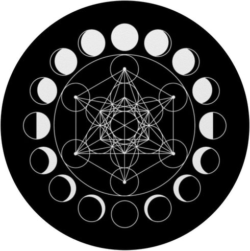 Occult Mystical Metatrons Moon Phases Sacred Geometry Wicca - PopSockets Standard PopGrip