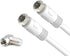 RG6 Coax Cable 15 feet, White 75 Ohm Quad Shield Digital Cord with F-Male Connectors