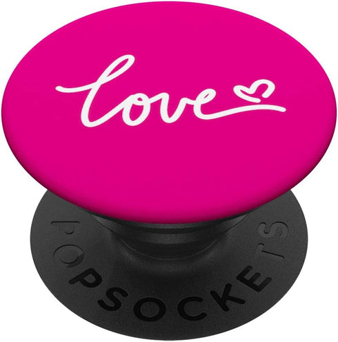 Pretty Cute Hot Pink Solid Heart Love Girly Design PopSockets PopGrip for Phones & Tablets