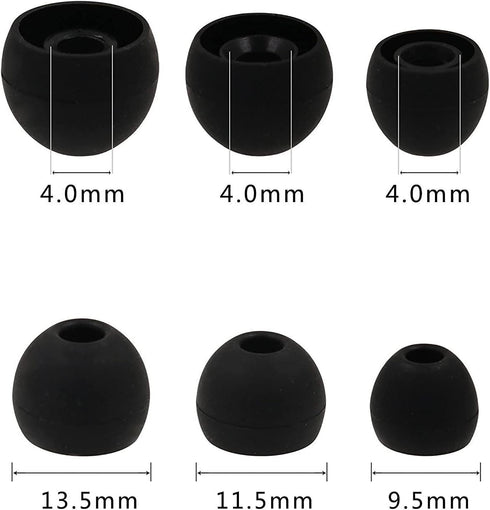 ALXCD 12 3.8mm 3.8mm -4.8mm) 12 Eartips for in-Ear Headphones, S/M/L Sizes Pairs Soft Silicone Earbuds Tips Eartips