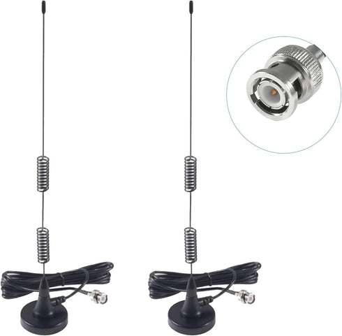 AEDIKO 2pcs Police Scanner Antenna HF VHF UHF 20-1300MHz BNC Male Antenna for