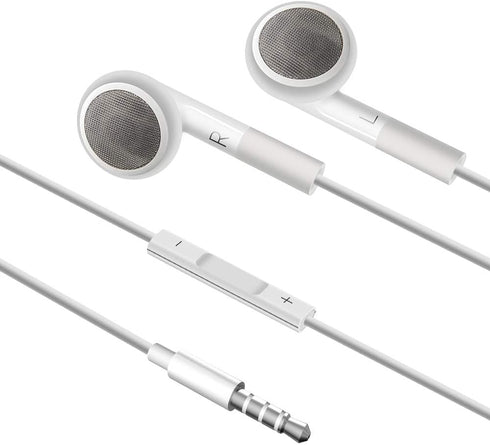 Jelanry White 3.5mm Earphone Earbuds with Remote for Shuffle 2-6, Touch 2G-5G, Classic nano6 Headphones