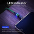 Magnetic Charging Cable 4-Pack, 3 in 1 Nylon Braided USB Phone Charger, 360 Rotating for Micro USB, Type C, iProduct