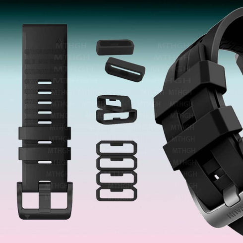 MTHGH 22mm Watch Strap Loops for Garmin Fenix 7/6/5, 5Pcs Fastener Rings and Dust Plugs