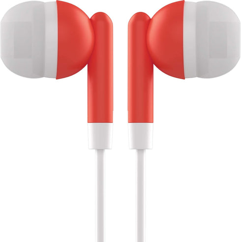 Maeline Bulk Earbuds with 3.5 mm Headphone Plug - 10 Pack - Red