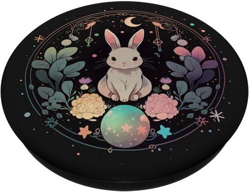 Moon Phases Crystal Witchy Cute Rabbit Kawaii Pastel Goth PopSockets Standard PopGrip