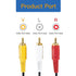 HTDYOO 3 3 Male-4.6 Feet/1PCS RCA Cable, AV Cable Gold Plated, Yellow/White/red connectors Male