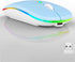 Wireless Bluetooth Mouse, LED Dual Mode Rechargeable Slim Laptop Mouse (BT5.2+USB Receiver), Portable for Laptop,