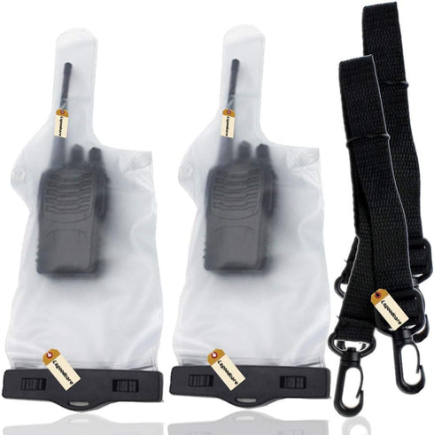 Lsgoodcare 2Pcs Portable Two Way Radio Waterproof Bag Case Compatible with Motorola Kenwood Walkie Talkie Radio