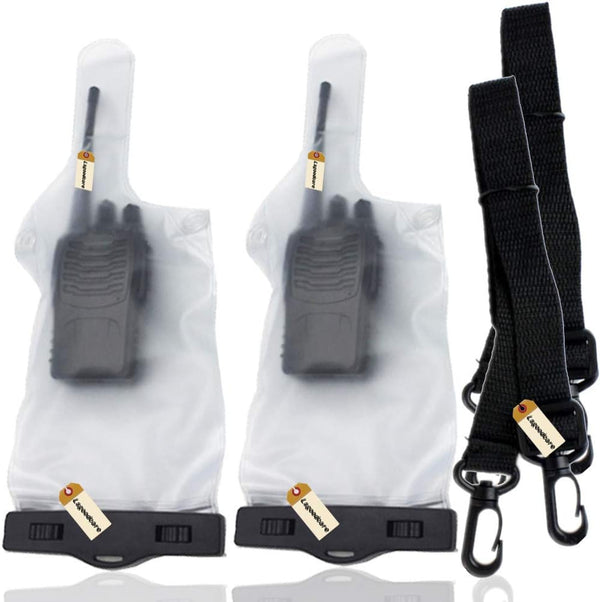 Lsgoodcare 2Pcs Portable Two Way Radio Waterproof Bag Case Compatible with Motorola Kenwood Walkie Talkie Radio