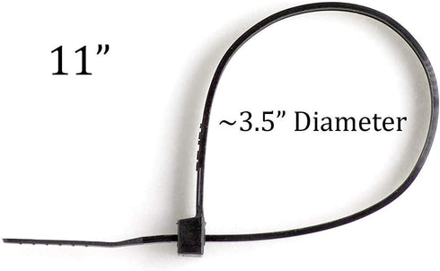 THE CIMPLE CO 17 inch Black Nylon Zip Ties, Strong Indoor and Outdoor Rated, 100 Pack