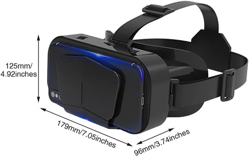 Virtual Reality VR Headset 3D Glasses, VR Headset Support 4.7-7 Inch Version Virtual Reality Glasses Stereo Headphones 3D Glasses, VR Glasses for TV, Movies, Video Games(Black)