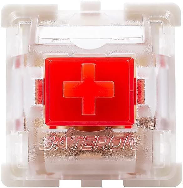 Granvela 66 Pieces Gateron KS-9 Red Switches for Mechanical Keyboards, 3-pin White-Shell Supporting SMD RGB Light