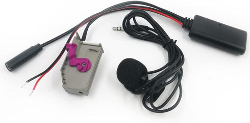 Bluetooth AUX Adapter, Music MP3 Aux-in Audio Cable Microphone Handsfree Compatible with Audi A3 A4 A6 A8 TT R8 RNS-E