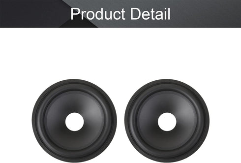 Fielect 5 inches Paper Speaker Cone Subwoofer Cones, 1 inch Inner Diameter with Rubber Surround, 2Pcs