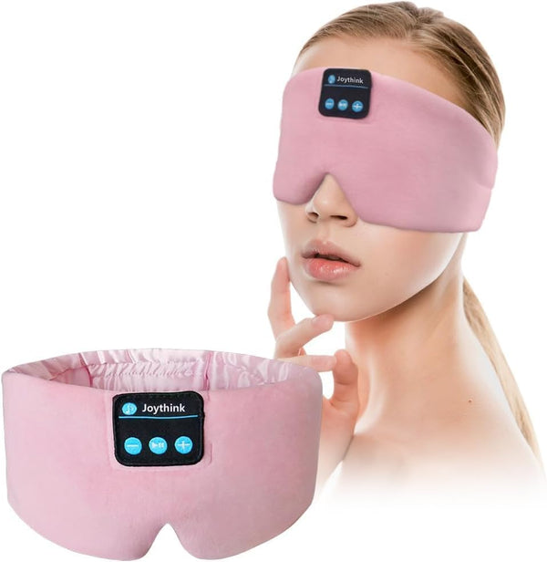 Joythink Bluetooth Sleep Headphones, Silk Sleep Mask with Earphones, Blackout Soft Eye Cover for Sleeping On Side