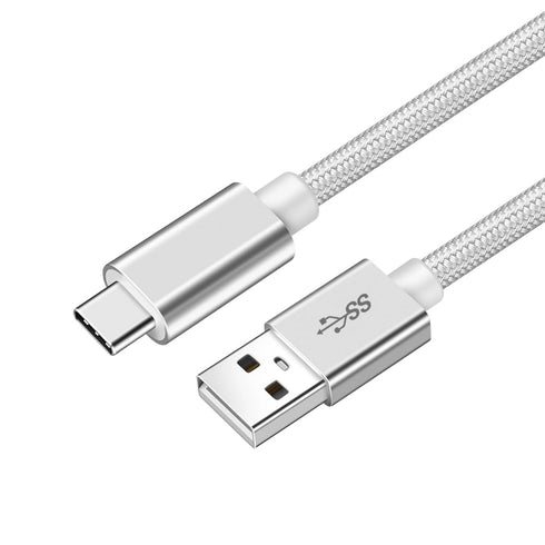 Vortex PD10GB3A-2-2-SILVER Type-C Data Cable 3A Fast Charging USB3.2 Universal Mobile Phone Tablet (2 pcs Pack)