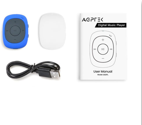 AGPTEK 64GB MP3 Clip Player with FM Shuffle, Portable Music Player with Sweatproof Silicone Case for Sports