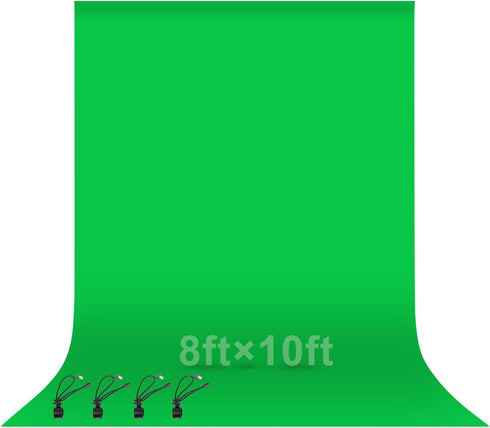EMART Green Screen Backdrop, 8 x 10 Ft Photography Greenscreen Background Sheet Fabric