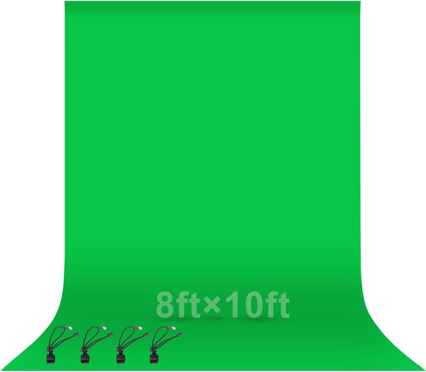 EMART Green Screen Backdrop, 8 x 10 Ft Photography Greenscreen Background Sheet Fabric