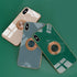 Omorro iPhone Xs Max Case for Women - Ring Holder, 360 TPU Rotation Kickstand, Glitter Plating Rose Gold Edge