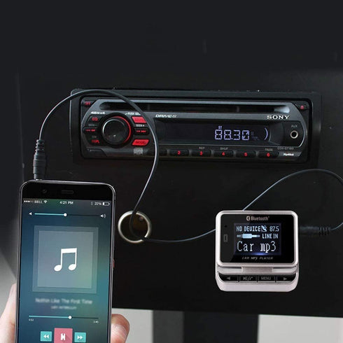 Bluetooth FM Transmitter for Car, Wireless Radio Adapter with Remote Control, Handsfree Auto Kit, USB Charger, and Aux