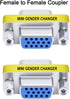 DTECH 3-Pack VGA Connector Female to Female Gender Changer, Male to Female Adapter, Male to Male Coupler