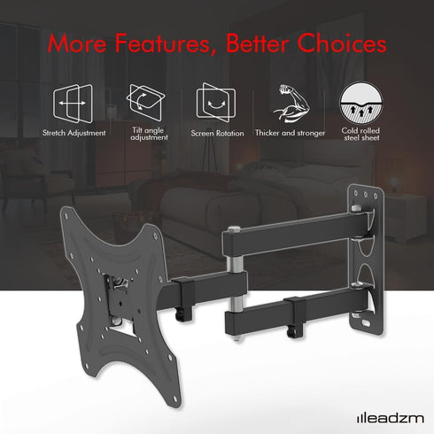 Generic 26-50" Adjustable Wall Mount Bracket Rotatable TV Stand with Spirit Level