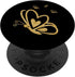 PopSockets Standard PopGrip Butterfly Heart Gold - No Sparkle, Swappable Grip for Phones & Tablets