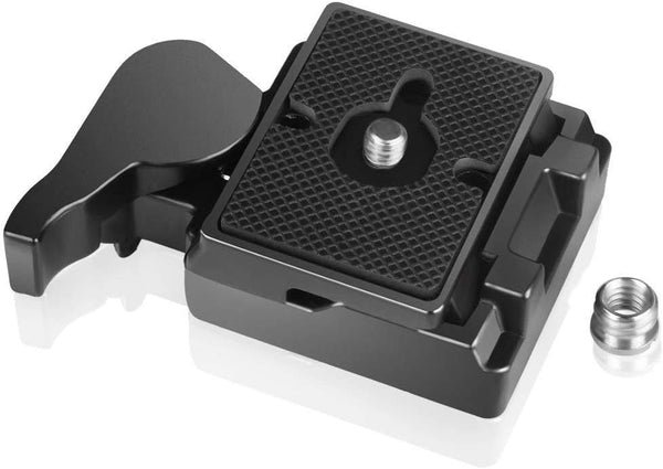 UTEBIT 323 RC2 Quick Release Plate - Metal Rapid Adapter with 1/4" and 3/8" Camera Screw for Manfrotto Tripod