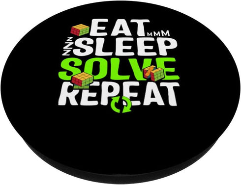 Game Cube Vintage Eat Sleep Solve Repeat Boys Kids Nerd PopSockets Swappable PopGrip