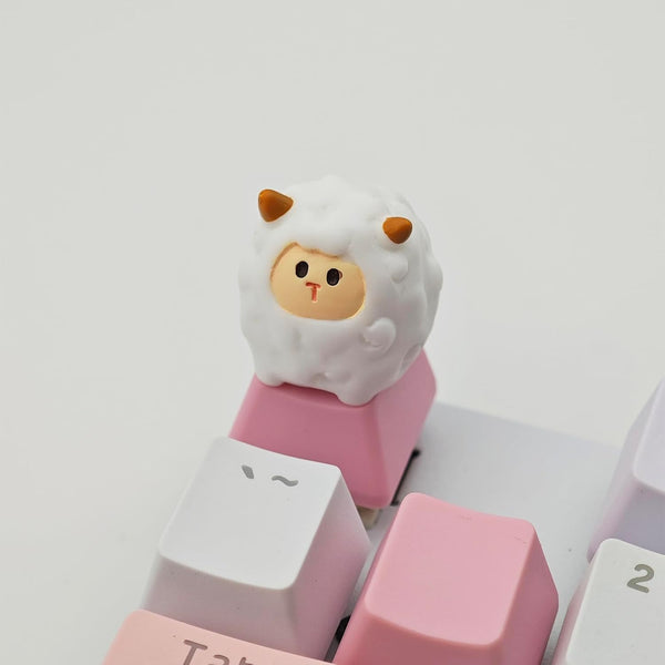Cartoon Animal Keycaps Custom Cute ESC Keycap Replacement for MX Switches - Cartoon Sheep for Gaming Mechanical Keyboard