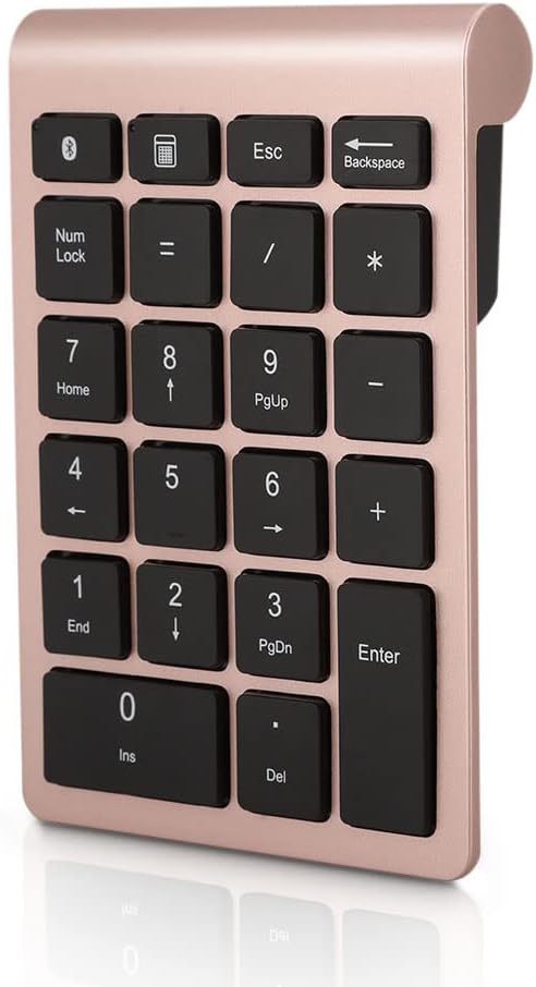 Gugxiom Bluetooth Number Pad, Bluetooth 5.0 Number Pad with Shortcut Keys, 22 Keys for Laptop Desktop, PC, Notebook