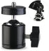 Reflex Camera 360 1/4''-20 Swivel Mini Tripod Ball Head with Screw for GoPro, DSLR, Camcorder, LED Light Adjustable