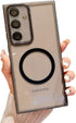Compatible Magnetic Clear Case for Galaxy A54 5G, Slim Thin TPU Bumper Shockproof Camera Lens Protective (Black)