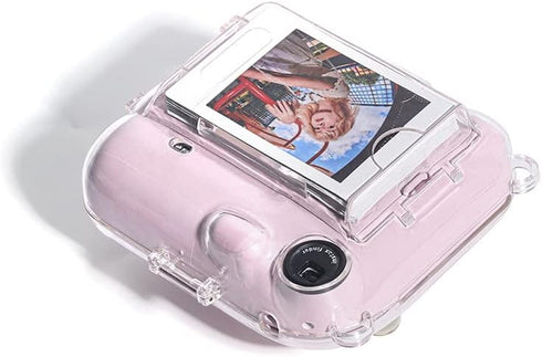 Case for Fujifilm Instax Mini 12, Clear Hard PVC Protective Cover with Adjustable Shoulder Strap