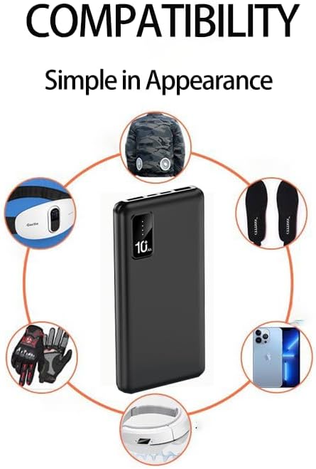 10000mAh Dual USB Portable Charger, 5V/2A Fast Charger with LED Display