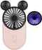 Cute Personal Mini Fan, Handheld & Portable USB Rechargeable Fan with LED Light, 3 Adjustable Speeds, Pink