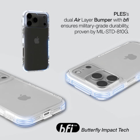PLES 17, Case LEPI Air Layer Magnetic Case, Compatible with iPhone MagSafe, Clear, Military Grade Shockproof