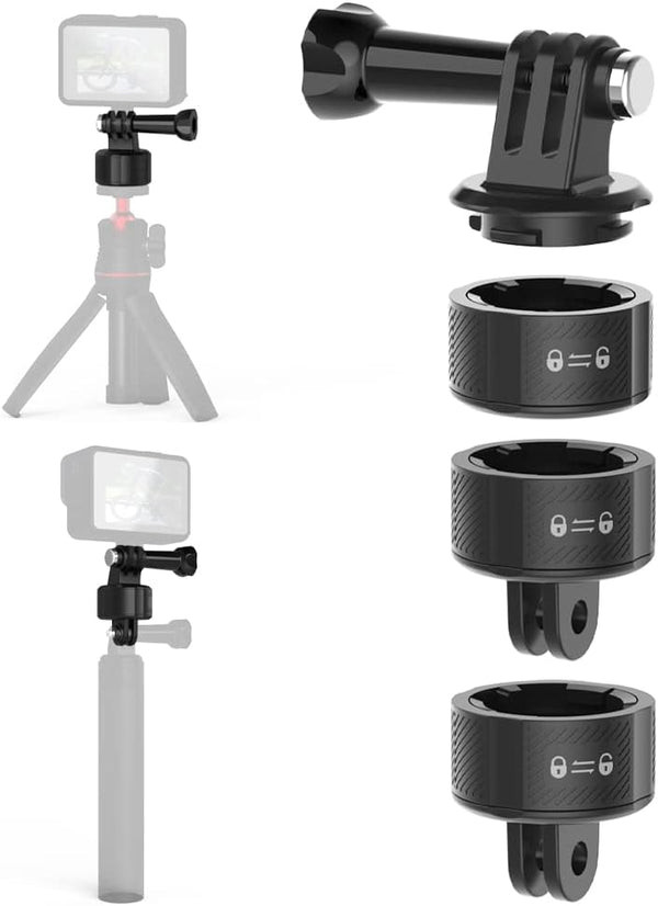 SUREWO Quick Release Base Mount Kit for GoPro, Magnetic Suction & Swivel Lock Adapter for GoPro Hero Series