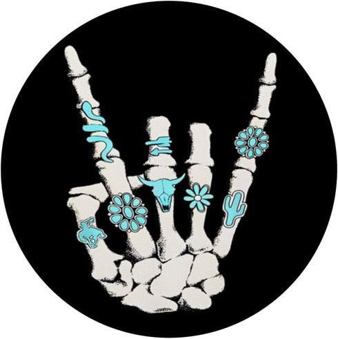 Western Rock On Skeleton American Rodeo Cowboy Fun Gifts PopSockets Standard PopGrip
