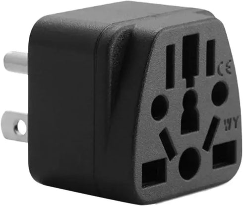2-Pack ALINNA US Travel Plug Adapter, EU to US Plug Adapter, Universal EU UK AU CN JP to USA (Type B), Grounded 3 Prong USA Wall Plug Adaptor Outlet Power Converter (Black)