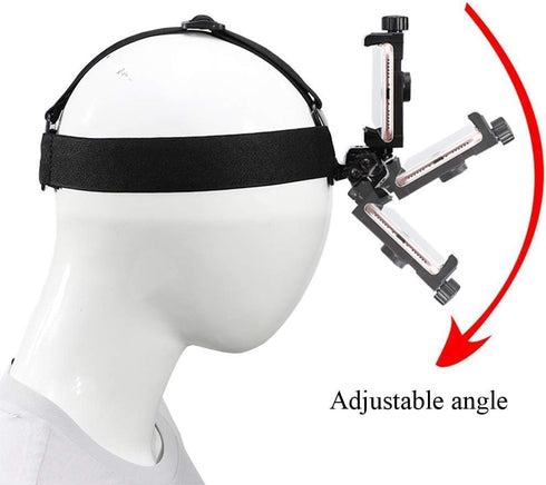 Head-Mounted Mobile Phone Holder, First-Person View Video Outdoor Live Shooting Bracket for iPhone Samsung GoPro